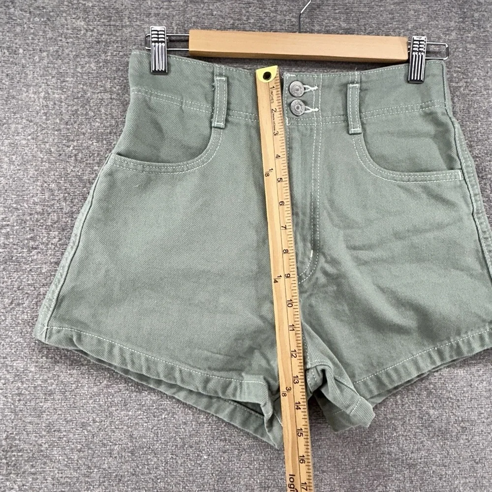 Levi's High Waist Mom Shorts Women Size 26 Green Casual Summer - Picture 7 of 9